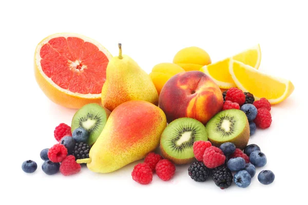 Fruits Frais Baies Isolés Sur Fond Blanc — Photo