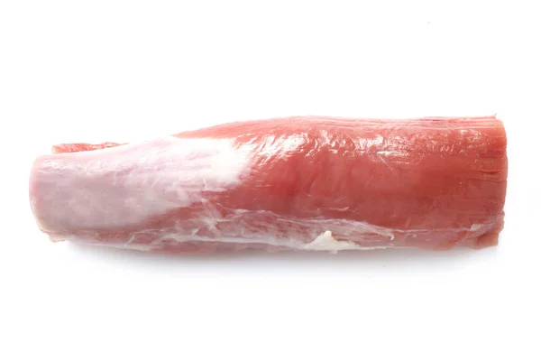 Carne Cerdo Cruda Aislada Sobre Fondo Blanco — Foto de Stock