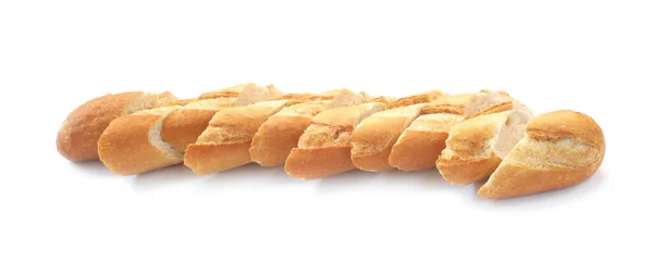 Nybakat Bröd Isolerat Vit Bakgrund — Stockfoto