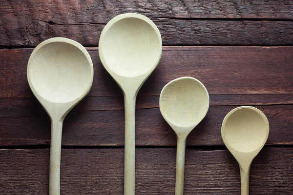 Cucharas Madera Cuchara Sobre Fondo Blanco — Foto de Stock