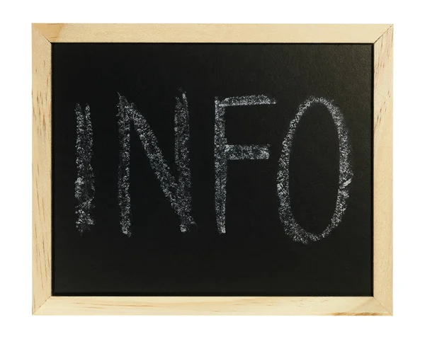 Blackboard White Background Lettering Info — Stock Photo, Image