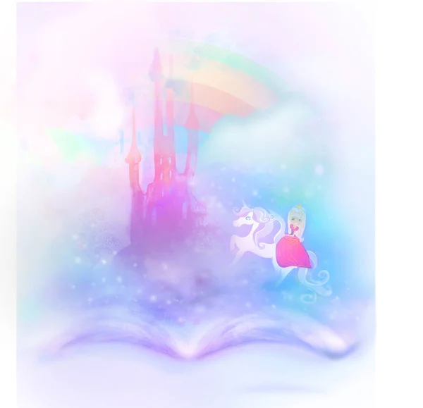 Zauberhafte Märchenwelt Märchenschloss Aus Dem Buch — Stockfoto