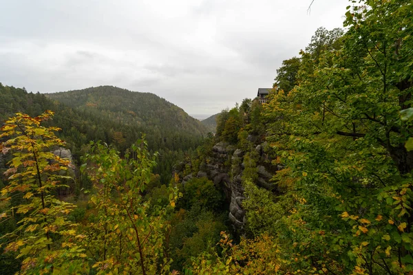 체코와 국경에 산맥과 오이빈이라는 — 스톡 사진