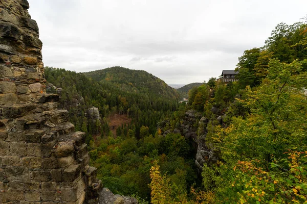 Zřícenina Burg Oybin 1369 Žitavských Horách Hranici Německa Saska Českou — Stock fotografie