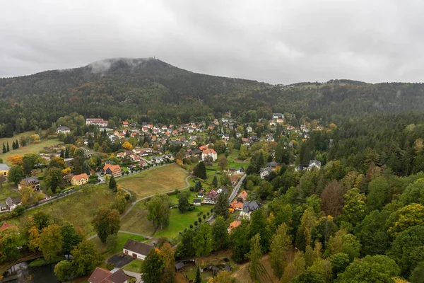 Montanhas Zittau Cidade Velha Oybin Fronteira Alemã Saxónia Com República — Fotografia de Stock