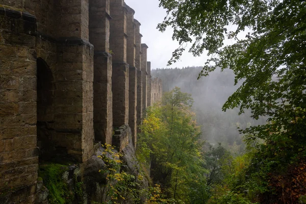 Las Ruinas Burg Oybin 1369 Las Montañas Zittau Frontera Alemania —  Fotos de Stock