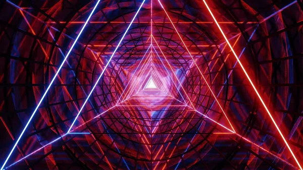 Abstrakte Glowig Wireframe Dreieck Design Mit Dunklem Abstrakten Hintergrund Illustration — Stockfoto