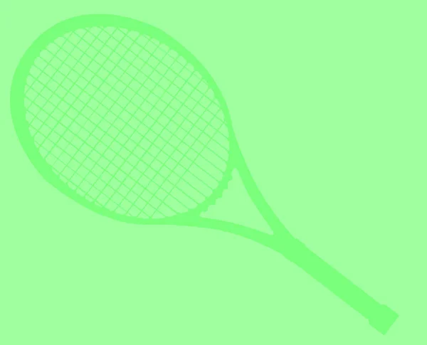 Tenis Raket Top Yeşil Zemin Üzerine — Stok fotoğraf