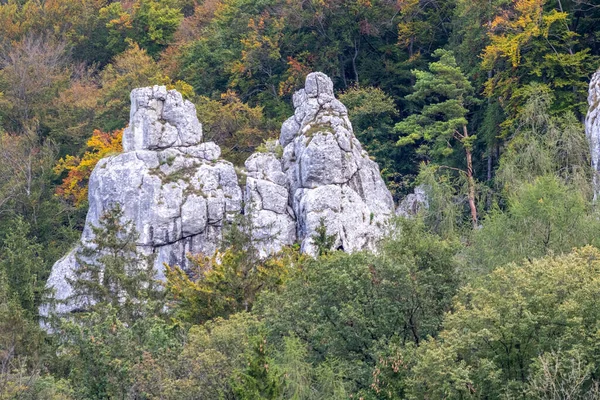 Кам Яні Утворення Peter Paul Danube Breakthrough Kelheim Bavaria Germany — стокове фото