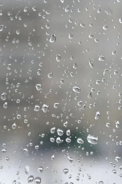 Gotas Chuva Vidro Perto — Fotografia de Stock