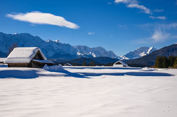 Paisagem Inverno Nas Montanhas Karwendel — Fotografia de Stock