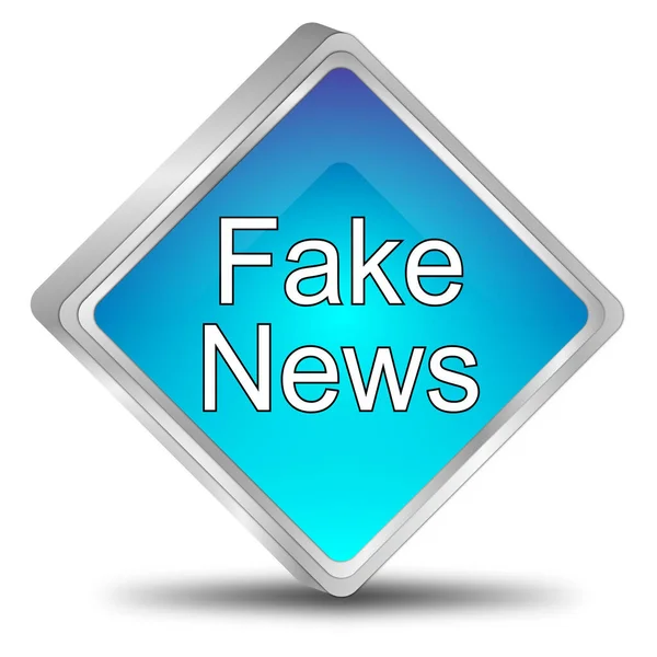 Hochglanz Blauer Fake News Knopf Illustration — Stockfoto