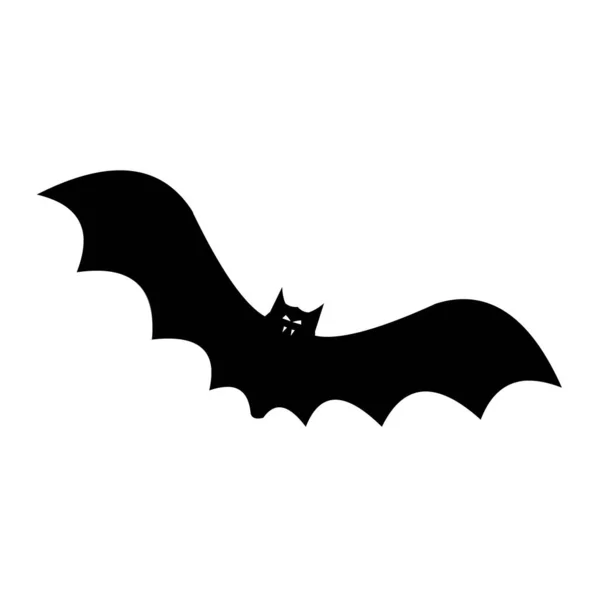 Bat Ikonen Svart Siluett Vektor Illustration — Stockfoto