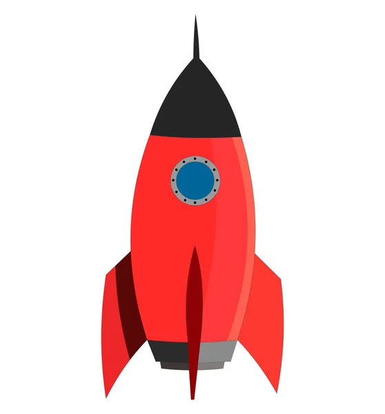 丸い窓のある大きな赤いロケット — ストック写真
