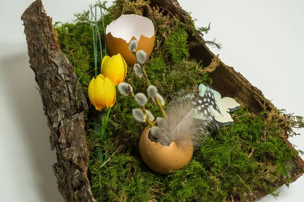 Decoración Pascua Con Cáscara Huevo — Foto de Stock