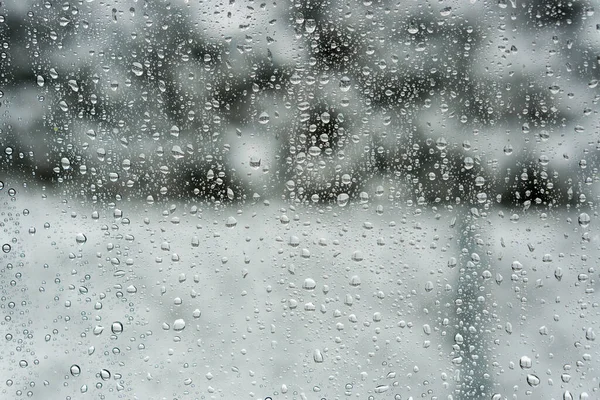 Gouttes Eau Sur Fenêtre Gelée — Photo