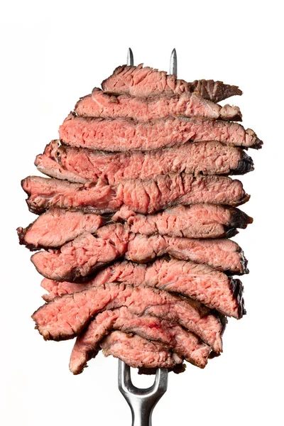 Plátky Steaku Bílém Pozadí — Stock fotografie