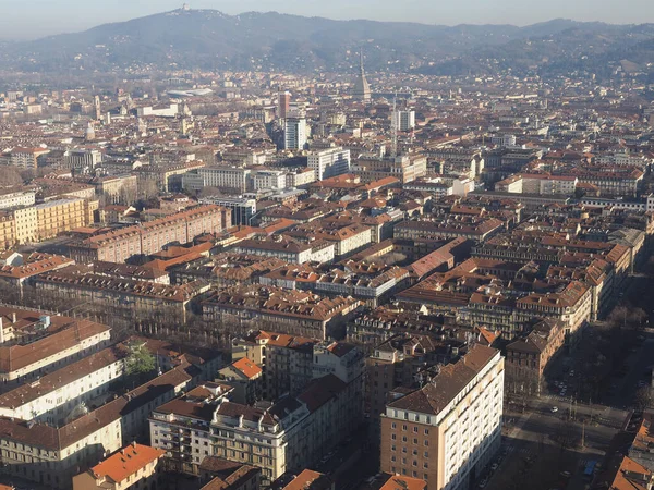 Вид Повітря Місто Турин Італія Площі Яцца Кастелло — стокове фото
