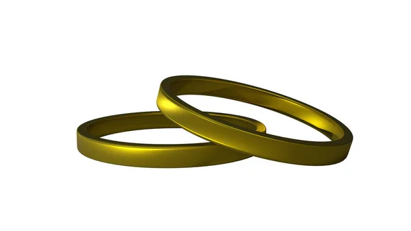 Die Wiedergabe Abstrakter Luxus Goldener Ring Auf Weißem Hintergrund — Stockfoto