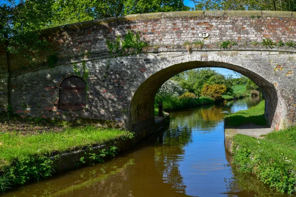 Duddleston Bridge Llangollen Canal Whitchurch Shropshire — Stock Photo, Image