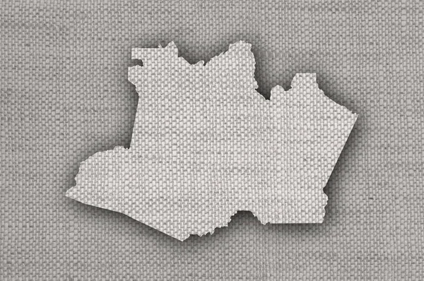 Landkarte Von Ungarn Auf Leinen Mit Vintage Textur — Stockfoto