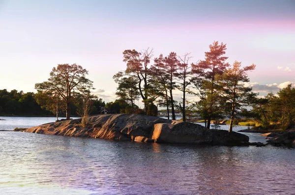 Vacker Utsikt Över Sjön Kvällen — Stockfoto