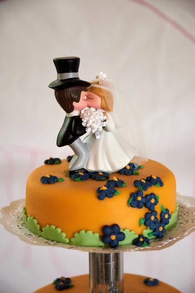 Beautiful Wedding Cake White Background — Stock Photo, Image