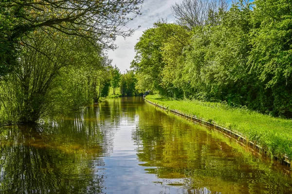 Vista Panorâmica Canal Llangollen Perto Whitchurch Shropshire Reino Unido — Fotografia de Stock