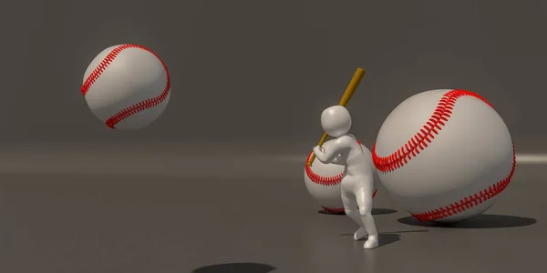 Illustrator Rendering Symbol Playing Baseball — Stock Photo, Image