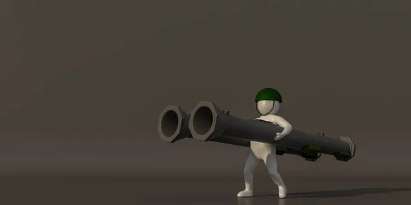 3Dイラストレーター 3Dレンダリング 兵士や武器のシンボル — ストック写真