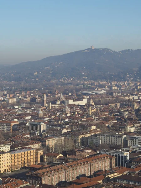 Luftaufnahme Des Stadtzentrums Von Turin Italien Mit Piazza Castello — Stockfoto