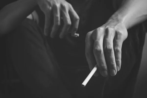 Sigara Bağımlılığı Tütün Nikotin Duman Sağlıksız Tehlike Narkotik Kötü Alışkanlık — Stok fotoğraf