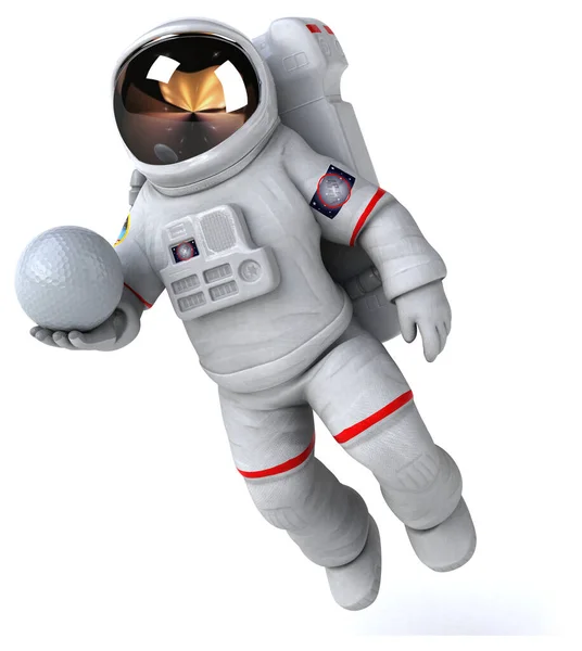 Leuk Stripfiguur Met Astronaut Illustratie — Stockfoto