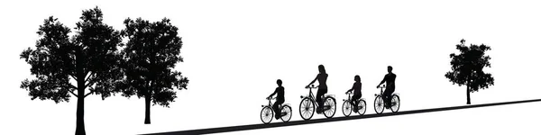 위에서 사이를 자전거타는 자전거를 다니는 사람들 떨어져 — 스톡 사진
