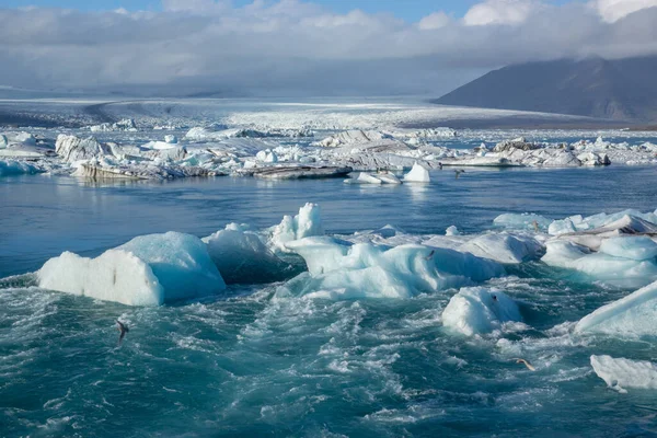 Témpanos Hielo Lago Congelado Baikal Iceland — Foto de Stock