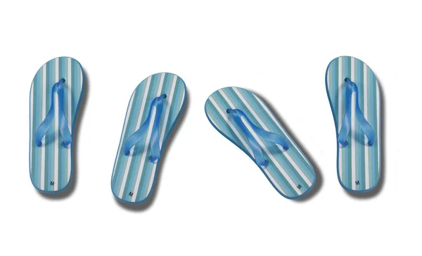 Blaue Flip Flops Isoliert Auf Weißem Hintergrund — Stockfoto