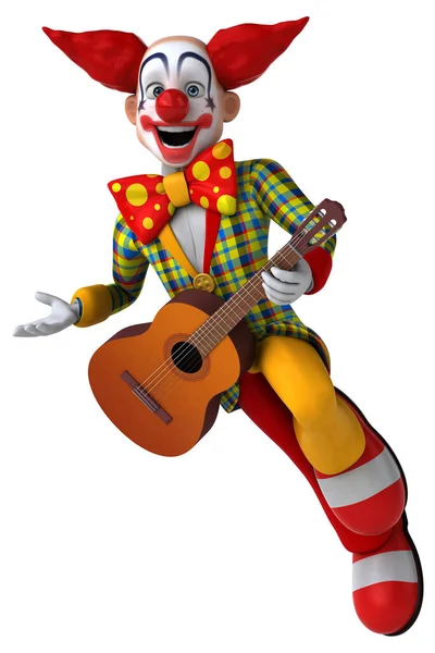 Divertente Cartone Animato Clown Isolato Bianco — Foto Stock