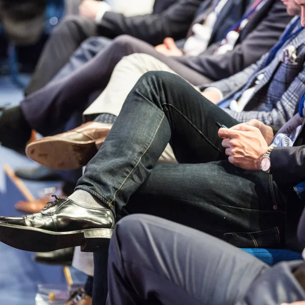 Row Unrecognizable Business People Sitting Conference Hall Business Event Audience — Stock Photo, Image