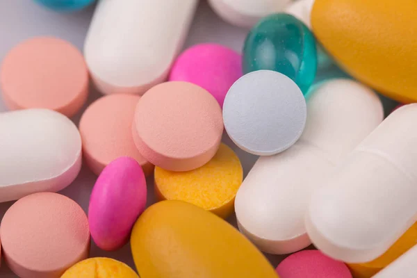 Pillen Tabletten Witte Achtergrond — Stockfoto