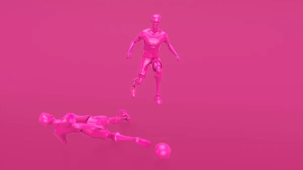 Representación Robot Futurista Corriendo Sobre Fondo Rosa —  Fotos de Stock