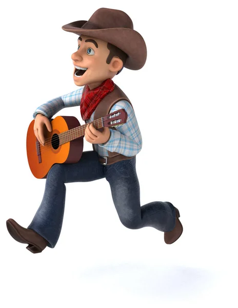 Divertido Personaje Dibujos Animados Con Guitarra —  Fotos de Stock