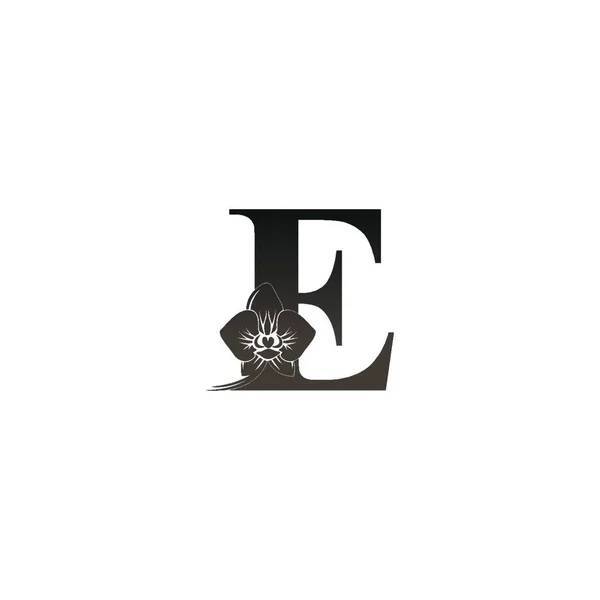 Letra Icono Del Logotipo Con Ilustración Del Vector Diseño Orquídea — Archivo Imágenes Vectoriales