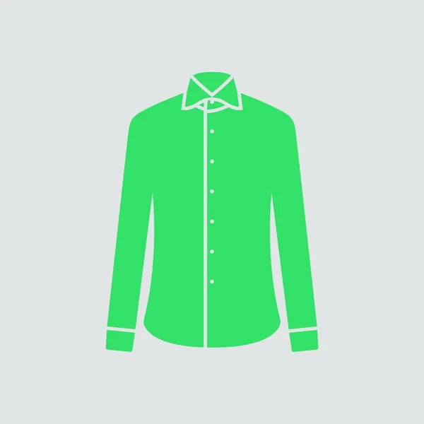 Camisa Negócios Ícone Verde Fundo Cinzento Ilustração Vetorial —  Vetores de Stock