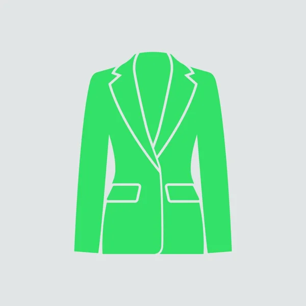 Kadını Takım Elbisesi Simgesi Gri Arkaplan Yeşil Vektör Llüstrasyonu — Stok Vektör