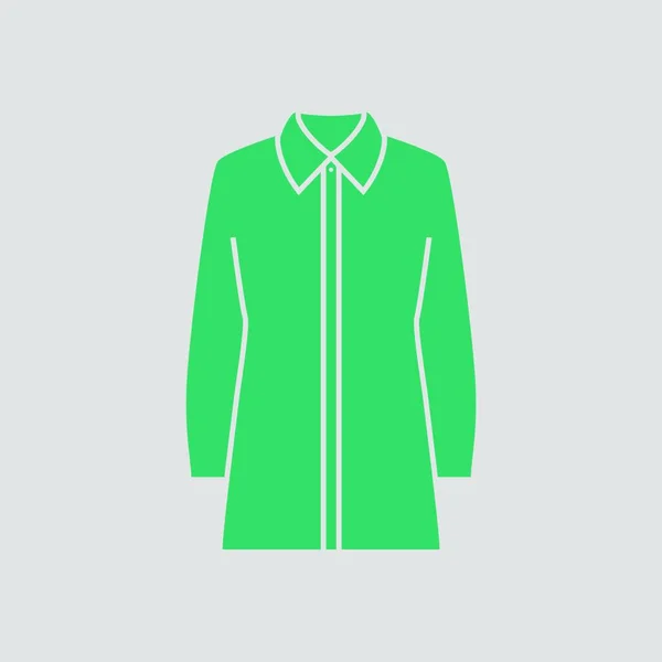 Bluzu Simgesi Gri Arkaplan Yeşil Vektör Llüstrasyonu — Stok Vektör