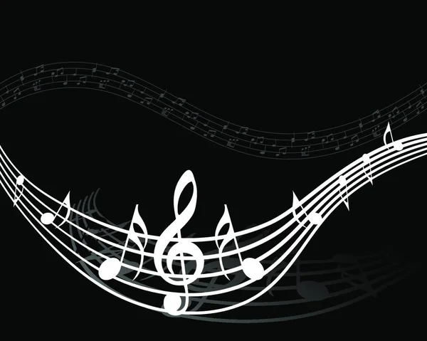 Fond Musical Abstrait Avec Notes Musicales — Image vectorielle