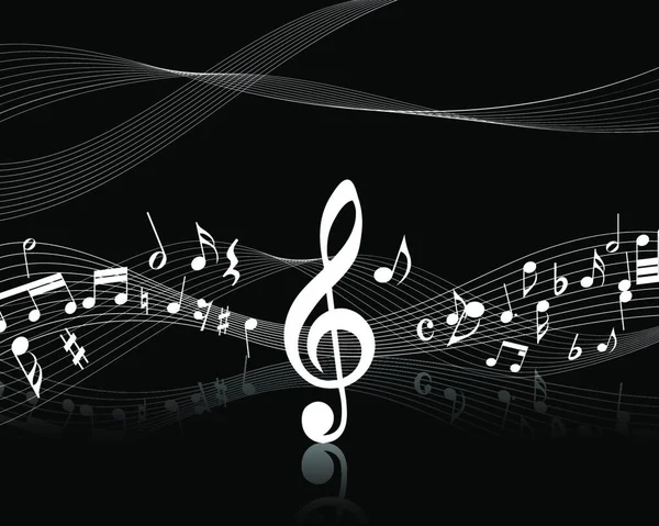 Notes Musique Avec Clef Aigu Note Musicale — Image vectorielle