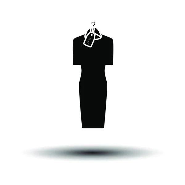 Dress Hanger Sale Tag Icon Black White Background Shadow Vector — Stock Vector