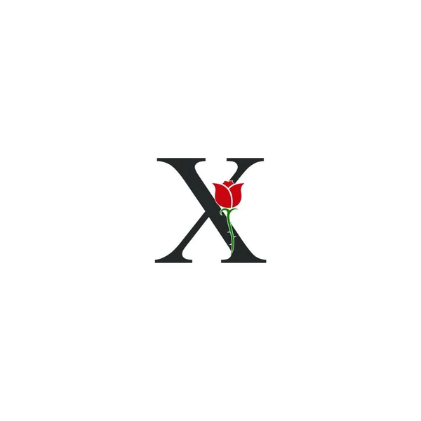 Bokstav Logotyp Ikon Med Ros Design Vektor Illustration — Stock vektor