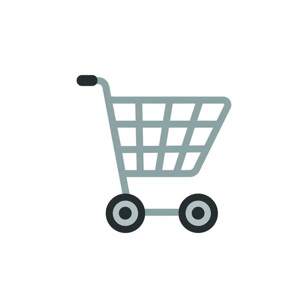 Carro Compras Vacío Icono Color Plano Ilustración Vectorial Comercio Aislado — Vector de stock